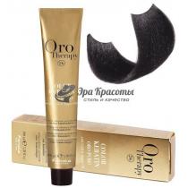 Безаміачна крем-фарба для волосся 1.0 Чорний Oro Therapy Color Keratin Fanola, 100 мл