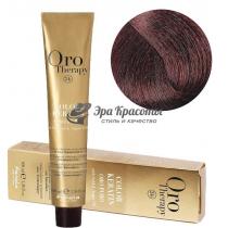 Безаміачна крем-фарба для волосся 5.5 Світло-коричневий махагоновий Oro Therapy Color Keratin Fanola, 100 мл