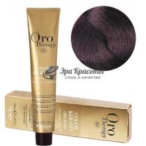 Безаміачна крем-фарба для волосся 4.2 Коричневий фіолетовий Oro Therapy Color Keratin Fanola, 100 мл