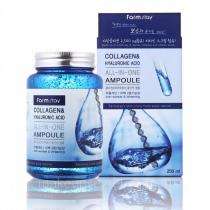 Сироватка для обличчя ампульне з колагеном і гіалуронової кислотою FarmStay Collagen & Hyaluronic Acid All-In-One Ampoule, 250 мл