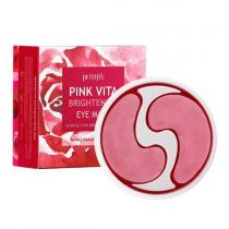 Освітлюючі патчі під очі на основі есенції рожевої води Petitfee Pink Vita Brightening Eye Mask, 60 шт