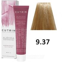 Стійка фарба для волосся 9.37 Дуже Світлий Золотистий Дерево Permanent Hair Color Aurora Cutrin, 60 мл