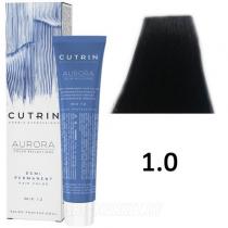 Безміачна фарба 1.0 Чорний Aurora Demi Permanent Hair Color Cutrin, 60 мл