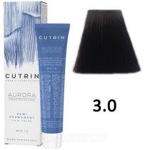 Безміачна фарба 3.0 Темний коричневий Aurora Demi Permanent Hair Color Cutrin, 60 мл
