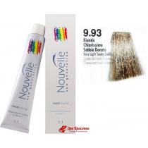Крем-фарба для волосся 9.93 Дуже світлий пісочно-золотистий блондин Nouvelle Hair Color, 100 мл