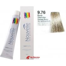 Крем-фарба для волосся 9.76 Дуже світлий коричнево-червоний блондин Nouvelle Hair Color, 100 мл