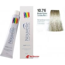 Крем-фарба для волосся 10.76 Платиновий коричнево-червоний блондин Nouvelle Hair Color, 100 мл