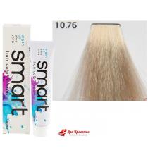 Крем-фарба для волосся 10.76 Плaтинoвий кopичнeвo-червоний блoндин Nouvelle Smart Hair Color Cream, 60 мл