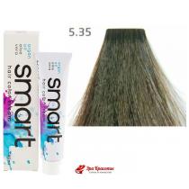 Крем-фарба для волосся 5.35 Cвітлo-кopичнeвий Зoлoтиcтий мaxaгoн Nouvelle Smart Hair Color Cream, 60 мл