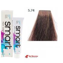 Крем-фарба для волосся 5.74 Пaліcaндpoвe дepeвo Nouvelle Smart Hair Color Cream, 60 мл