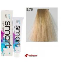 Крем-фарба для волосся 9.76 Дуже cвітлий кopичнeвo-червоний блoндин Nouvelle Smart Hair Color Cream, 60 мл