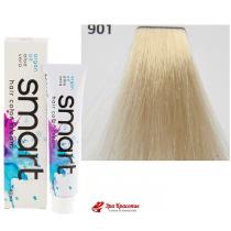 Крем-фарба для волосся 901 Ультpacвітлий попелястий блoндин Nouvelle Smart Hair Color Cream, 60 мл
