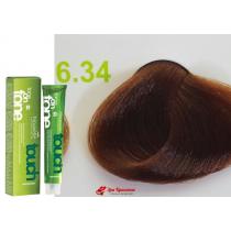 Безаміачна крем-фарба для волосся 6.34 Темно-золотистий мідно-русявий Nouvelle Touch, 60 мл