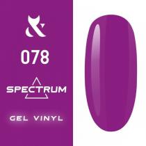 Гель-лак для ногтей F.O.X gel-polish gold Spectrum 078 фиолетовая фуксия, 7 мл