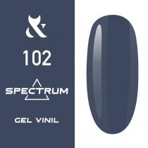 Гель-лак для ногтей F.O.X gel-polish gold Spectrum 102 приглушенный синий, 7 мл