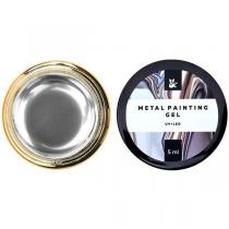 Гель-краска 001 серебро F.O.X Metal Painting Gel, 5 мл