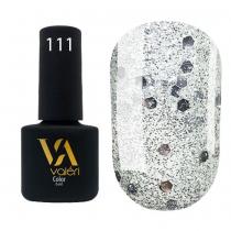 Гель-лак для ногтей 111 прозрачный с серебряными блестками Color Valeri, 6 мл