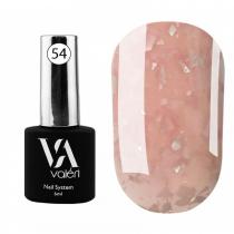 Базовое покрытие для ногтей 54 розово-персиковая с серебристой поталью Base Potal Valeri, 6 мл