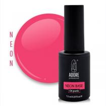 Неонова база для нігтів 04 рожева Neon Base Adore, 7,5 мл