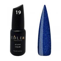 Гель-лак для нігтів 019 синій з блакитним мікроблиском Color Edlen, 9 мл