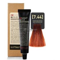 Крем-фарба для волосся 7.44 Глибокий мідний блондин Incolor Insight, 100 мл