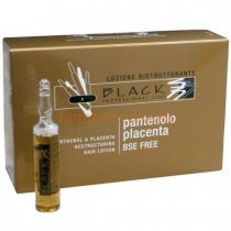 Лосьйон в ампулах для відновлення волосся з пантенолом і плацентою Placenta Pantenolo Black Professional (0912), 6 * 10 мл