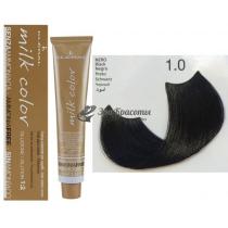 Колоріруюча крем-фарба для волосся без аміаку Milk Color Kleral System 1.0 Чорний, 100 мл