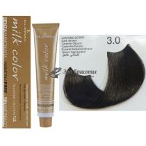 Колоріруюча крем-фарба для волосся без аміаку Milk Color Kleral System 3.0 Темно-каштановий, 100 мл