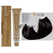 Колоріруюча крем-фарба для волосся без аміаку Milk Color Kleral System 4.35 Середньо коричневий золотий, 100 мл