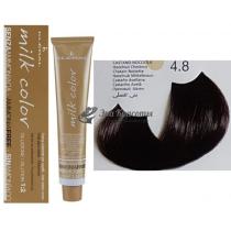 Колоріруюча крем-фарба для волосся без аміаку Milk Color Kleral System 4.8 Середньо коричневий горіховий, 100 мл