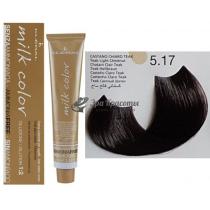 Колоріруюча крем-фарба для волосся без аміаку Milk Color Kleral System 5.17 Світло коричневий попелястий фіолетовий, 100 мл