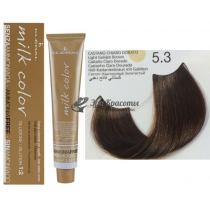 Колоріруюча крем-фарба для волосся без аміаку Milk Color Kleral System 5.3 Світло-каштановий золотистий, 100 мл