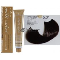 Колоріруюча крем-фарба для волосся без аміаку Milk Color Kleral System 5.31 Світло коричневий золотий, 100 мл