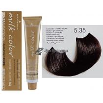 Колоріруюча крем-фарба для волосся без аміаку Milk Color Kleral System 5.35 Світло коричневий махагон, 100 мл