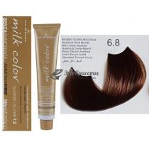 Колоріруюча крем-фарба для волосся без аміаку Milk Color Kleral System 6.8 Темно русявий горіховий, 100 мл