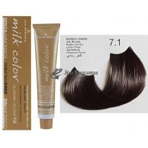 Колоріруюча крем-фарба для волосся без аміаку Milk Color Kleral System 7.1 Попелясто-русявий, 100 мл