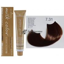 Колоріруюча крем-фарба для волосся без аміаку Milk Color Kleral System 7.31 Русявий золотистий попелястий, 100 мл