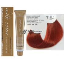 Колоріруюча крем-фарба для волосся без аміаку Milk Color Kleral System 7.64 Блондин червоний мідний, 100 мл