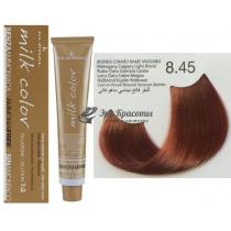 Колоріруюча крем-фарба для волосся без аміаку Milk Color Kleral System 8.45 Світло-русявий мідний червоне дерево, 100 мл