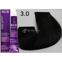 Стійка фарба для волосся 3.0 Темно-каштановий ECS, 100 мл