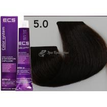 Стійка фарба для волосся 5.0 Світло-каштановий ECS, 100 мл