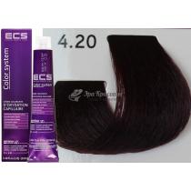 Стійка фарба для волосся 4.20 Фіолетовий каштановий ECS, 100 мл