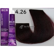 Стійка фарба для волосся 4.26 Фиолетово-червоний каштановий ECS, 100 мл