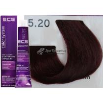 Стійка фарба для волосся 5.20 Фіолетовий світлий каштан ECS, 100 мл