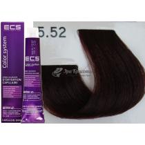 Стійка фарба для волосся 5.52 Махагоново-фіолетовий світлий каштан ECS, 100 мл
