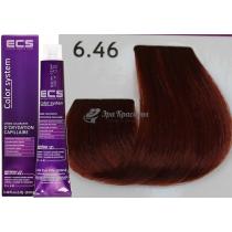 Стійка фарба для волосся 6.46 Мідно-червоний темний блондин ECS, 100 мл