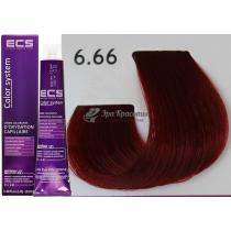 Стійка фарба для волосся 6.66 Насичений червоний темний блондин ECS, 100 мл