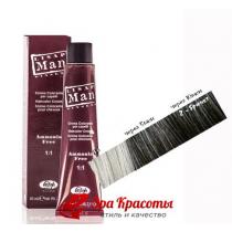 Крем-фарба для волосся 2 чорний Man Color Lisap, 60 мл