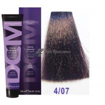 Крем-фарба для волосся 4/07 каштановий пісочний Hair color cream DCM. 100 мл