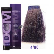 Крем-фарба для волосся 4/80 каштановий фіолетовий глибокий Hair color cream DCM. 100 мл